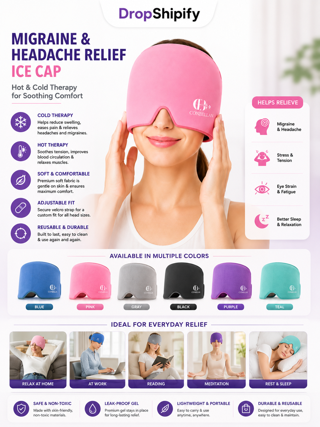 Migraine & Headache Relief Ice Cap