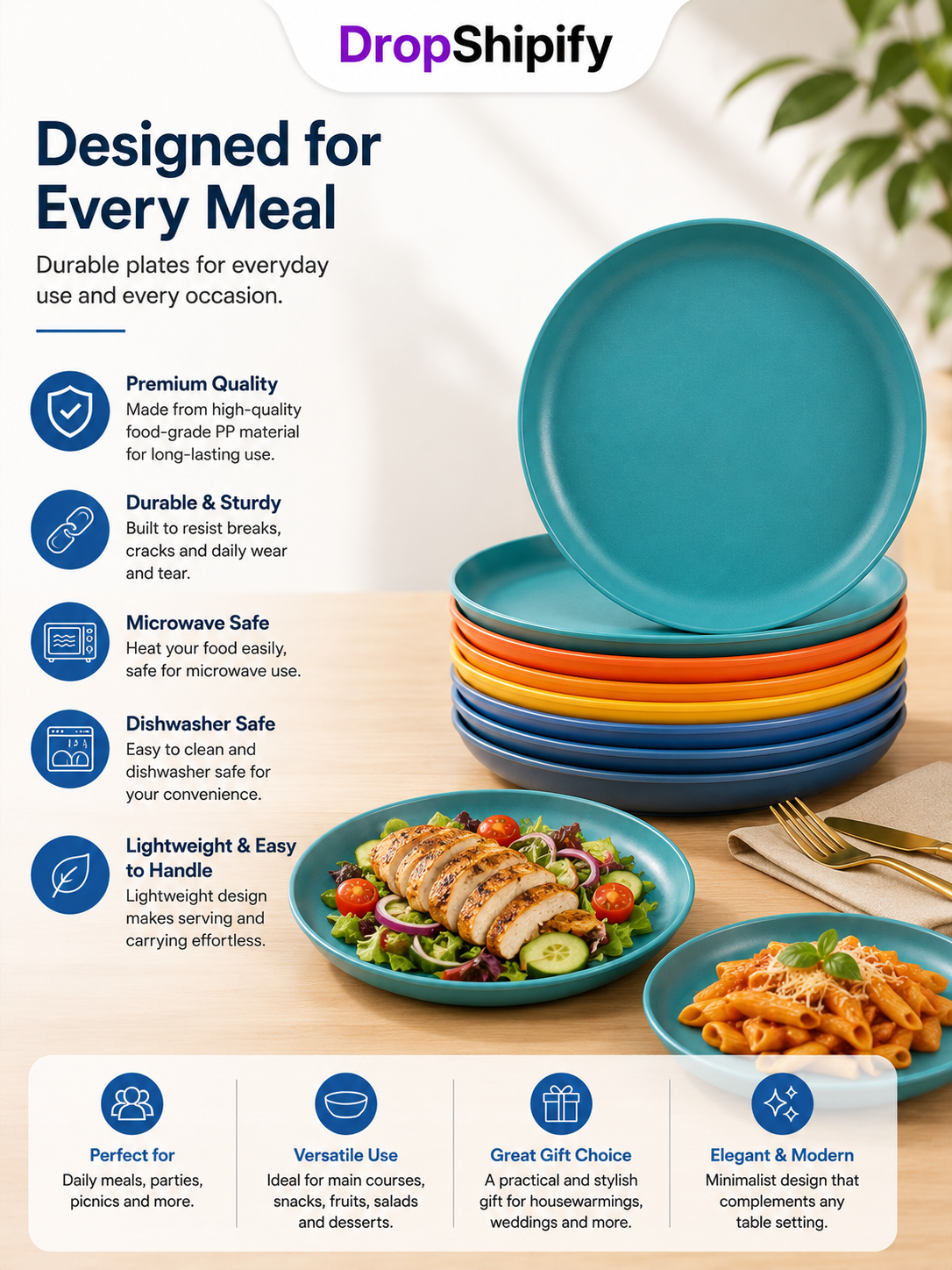 10 Pcs Premium Dinner Plate Set