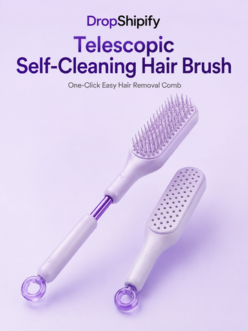 Telescopic Self-Cleaning Hair Brush