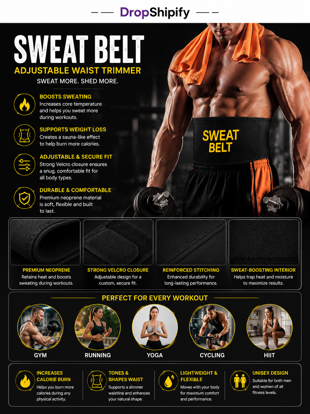 Sweat Belt Adjustable Waist Trimmer