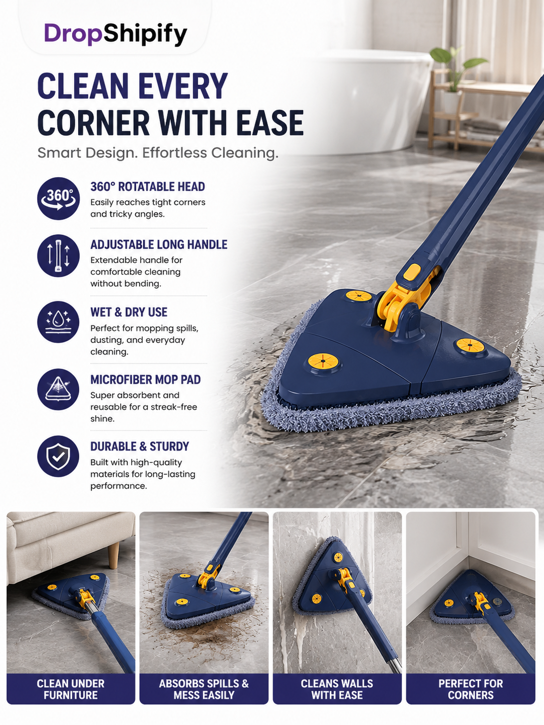 360° Rotatable Triangle Mop