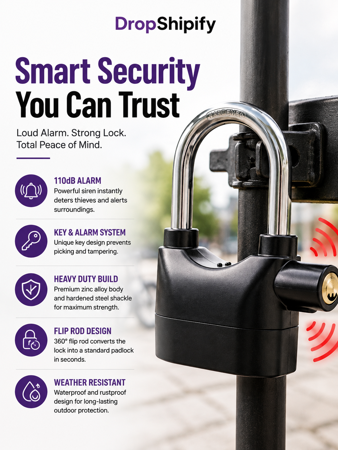 Anti-Theft Alarm Lock