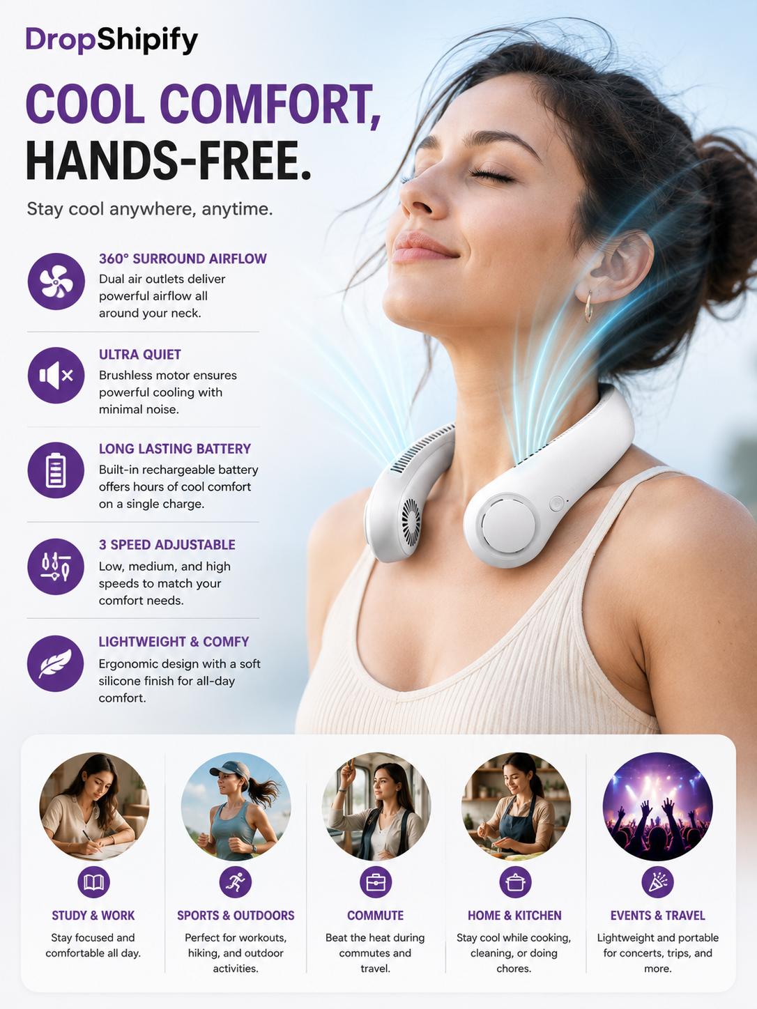 Portable Neck Fan