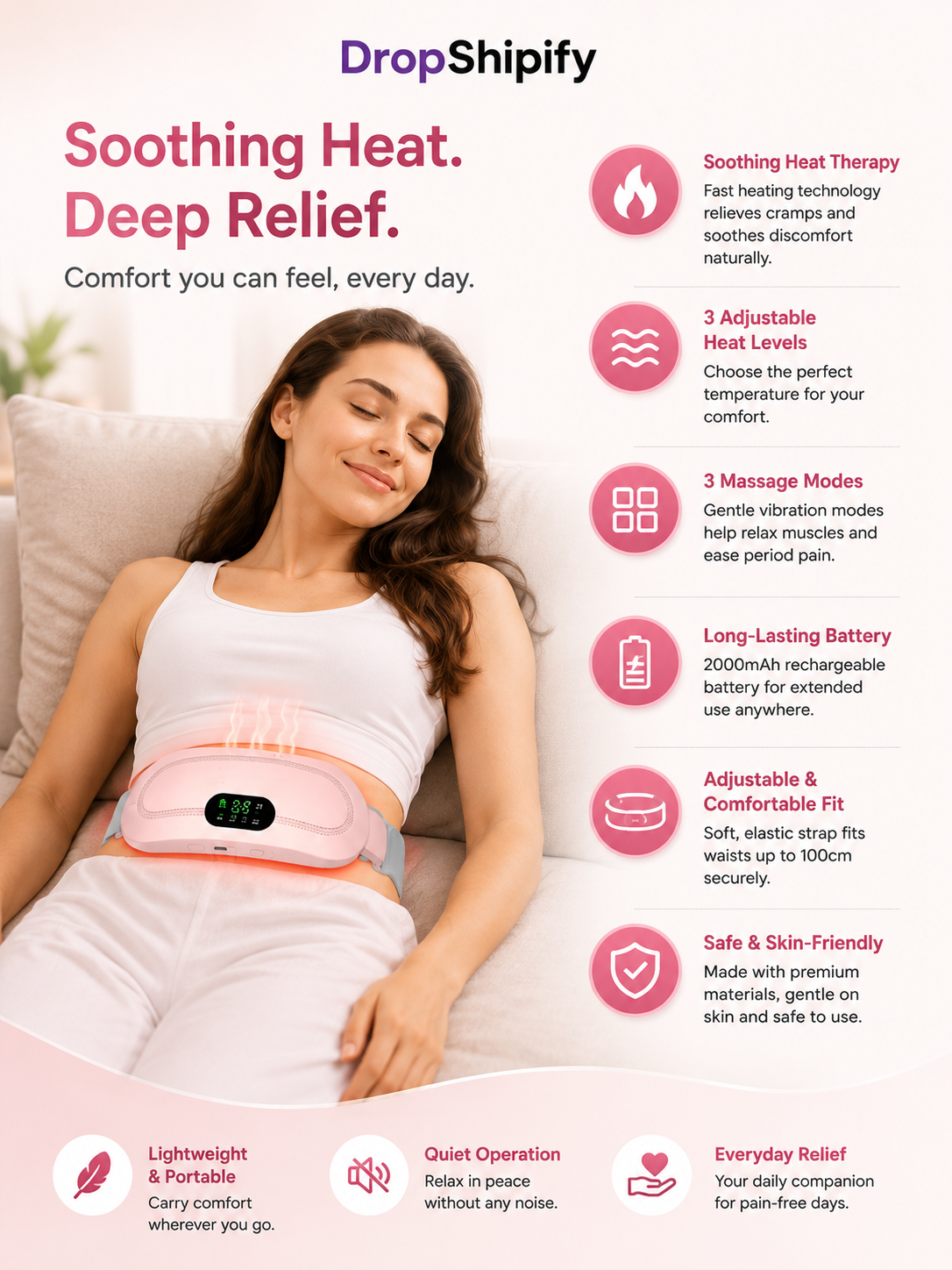 Electric Period Cramp Massager Heating Belt