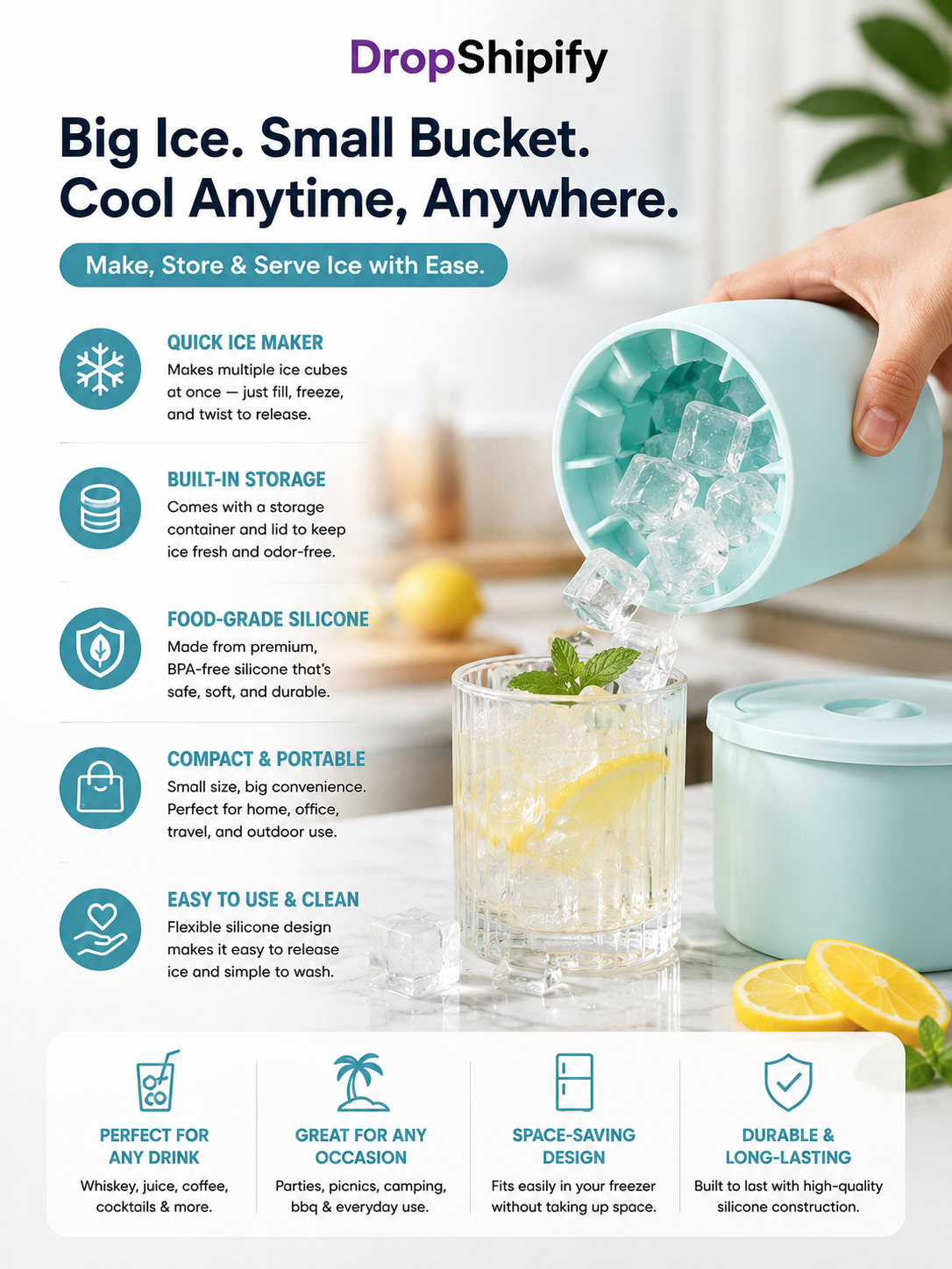 Mini Silicone Ice Bucket