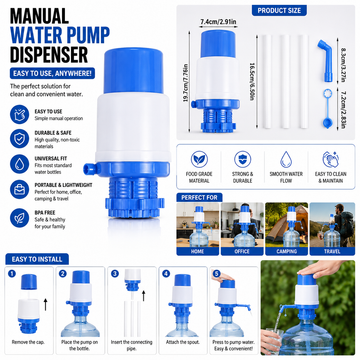 Portable Manual Water Pump Dispenser for 5 Gallon Bottled Water