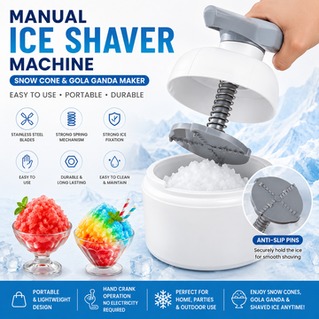 Manual Ice Shaver Machine | Snow Cone & Gola Maker