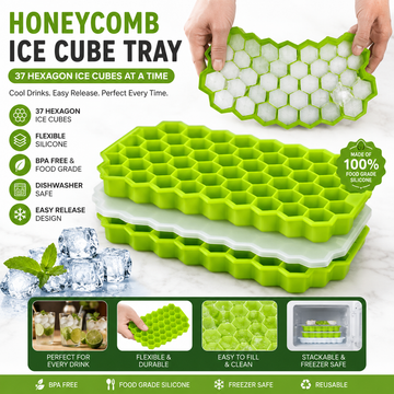 Honeycomb Silicone Ice Tray | 37-Grid Hexagon Ice Maker