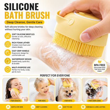 Silicone Bath Brush | Soft Exfoliating Body Scrubber