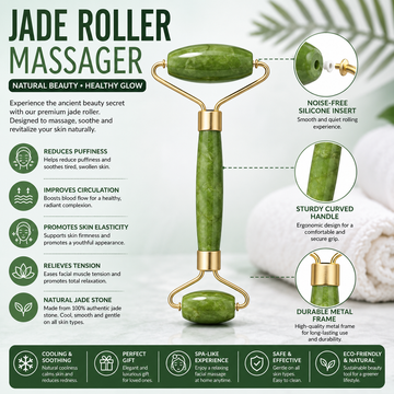 Natural Marble Jade Roller & Gua Sha Set | 2-in-1 Facial Massager