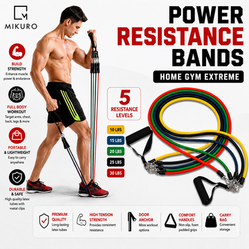 Resistance Band Set | Home Gym Workout Exercise Bands