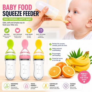 Baby Feeding Spoon Bottle | Silicone Squeeze Food Feeder