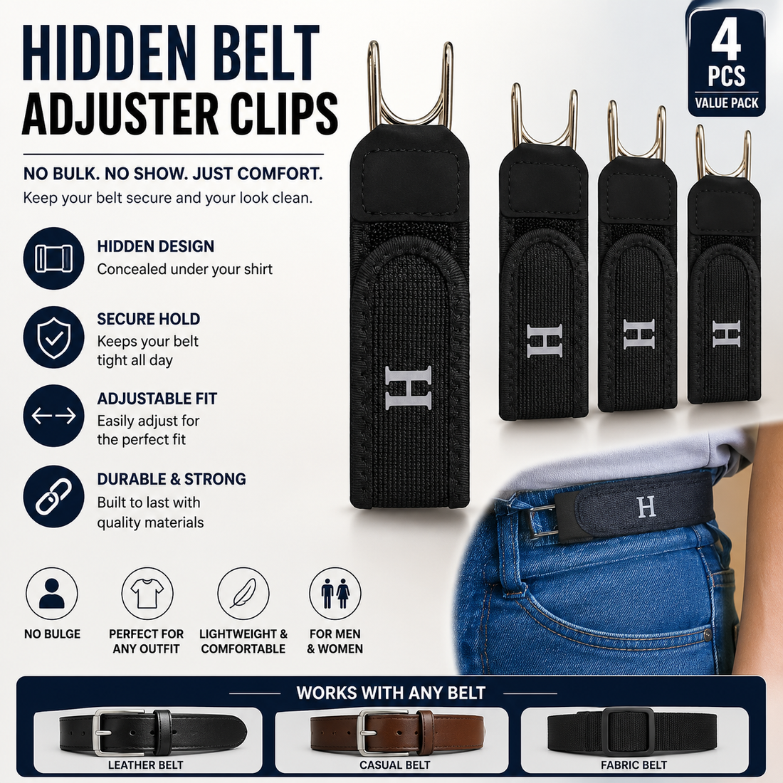 Elastic Shirt Stay Belt Holder Clips Adjustable Shirt Tucker Straps